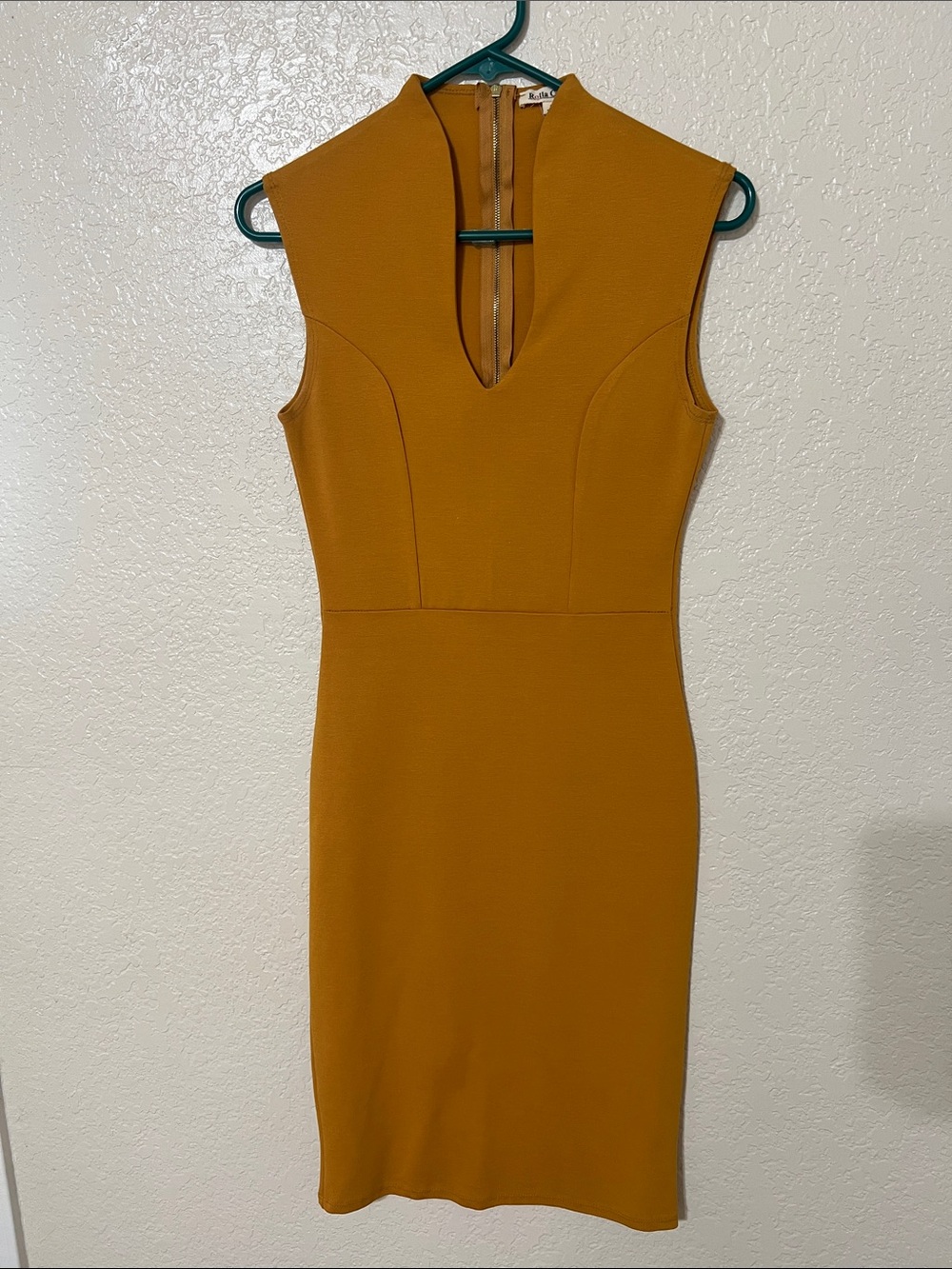 Rolla Coster Mustard Sleeveless Midi Sheath Dress